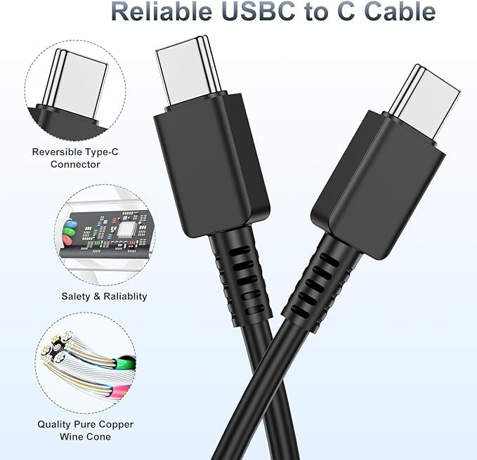 Samsung 45W USB-C Super fast Charging Adapter with 100cm Type C to C Cable for Galaxy S25/S25 Plus/S25 Ultra/S24 Ultra/S24+/S23 Ultra/S23 FE/S22/S21 FE/F55/M55/M35/A35/M05/Z Fold/Flip 5/4/Tab, Black