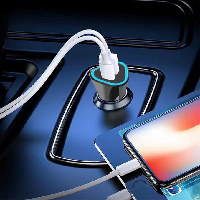 51 W Power Fast Car Charger with Dual Output 51 Watts Total (18W USB + 33W Type C PD), Fast Charging, Adapter for iPhone & Android Smartphones