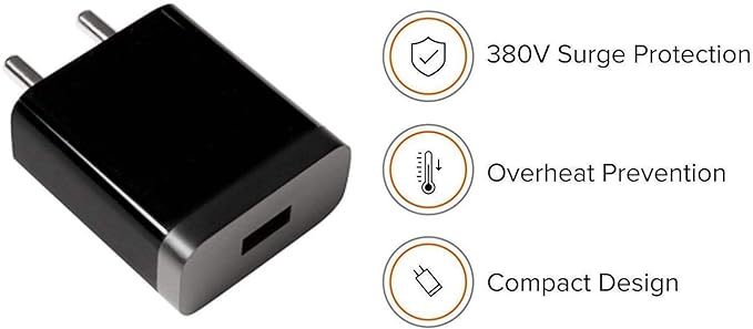 Mi 5V Charger, 10W Wall Charger with USB Cable, Compatible for Mobile, Headphones, TWS, Game Console, Power Banks, Fast Charging