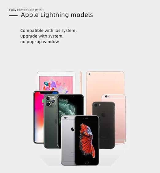 Lightning to 3.5 mm Headphone Jack Adapter for iPhone, iPhone Aux Converter Dongle Audio Cable Compatible with iPhone (Direct Working)