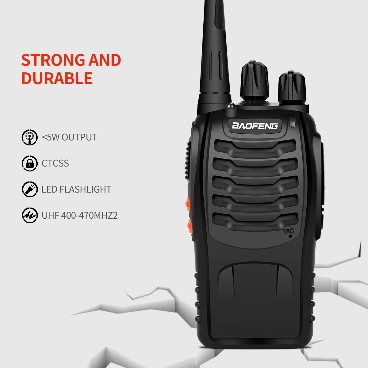BAOFENG 4 Pack Long Range Walkie Talkies β Rechargeable Two-Way Radios with Charging Base β UHF Handheld Communication Devices