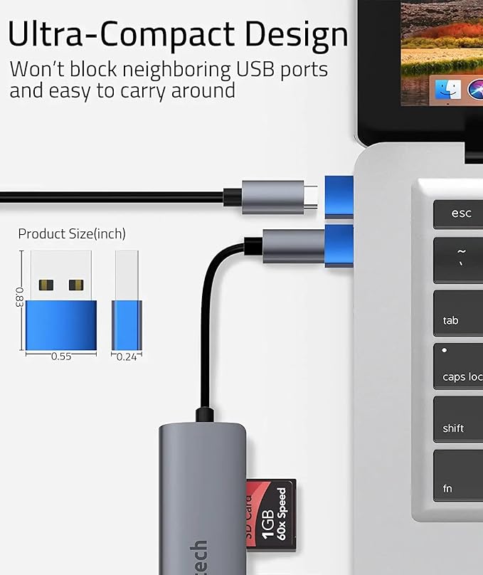 2-Pack Type C Female to USB Male Adapter, Charging Cable Connector Converter Compatible for Lightning Devices(Blue)