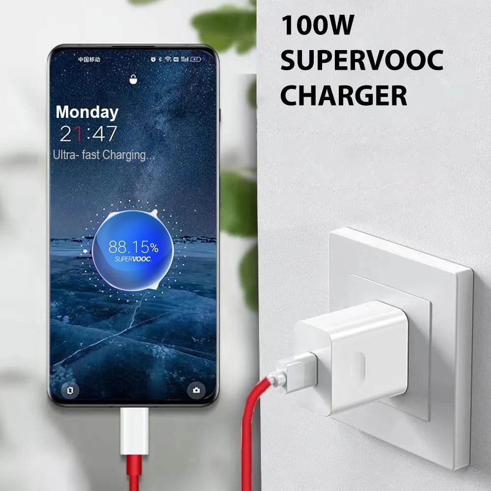 OPPO Original SuperVOOC 80W Fast Charging Power Adapter with Cable – Ultra-Fast Charger for Smartphones