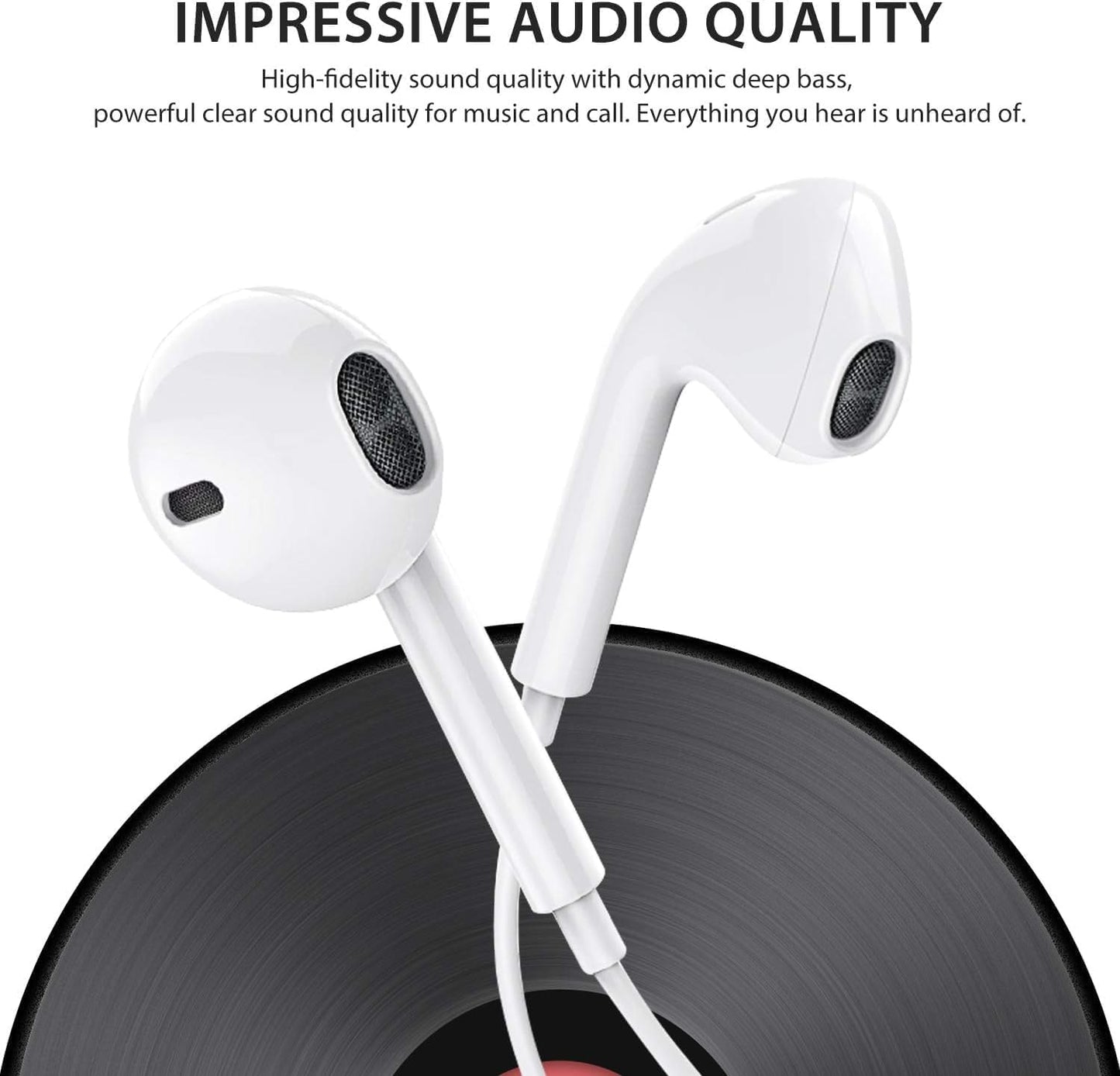 Lightning Wired Earphones Earbuds with Microphone & Remote | MFi Certified | Noise Cancelling In-Ear Headphones for iPhone 14/14 Plus/14 Pro Max/13/13 Mini/12/11/X/XR/XS/SE/8 (Direct Working) (6 Months Warranty)