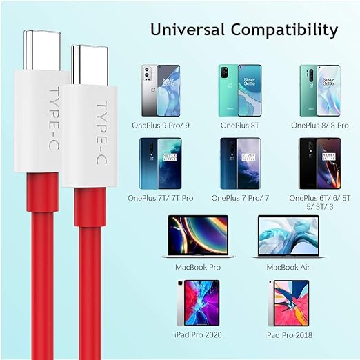 60 W Fast Charging 1.5M Type C to Type C Cable for Smartphones, Tablets, Laptops & other Type C Devices, PD Technology, 480 Mbps Data Sync