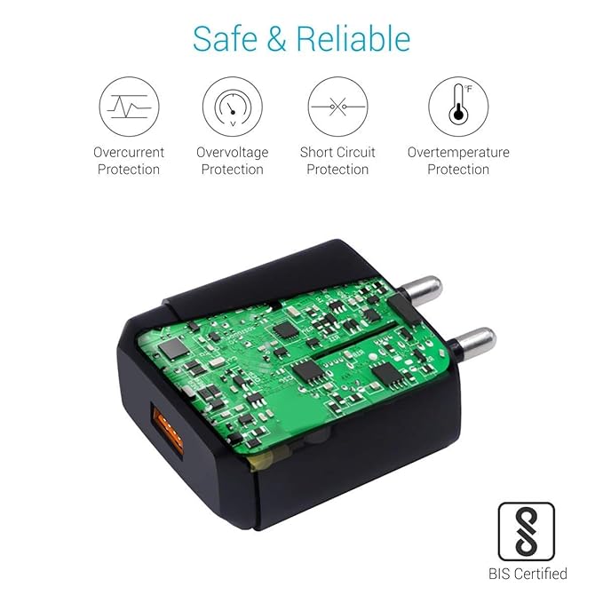 Mi 5V Charger, 10W Wall Charger with USB Cable, Compatible for Mobile, Headphones, TWS, Game Console, Power Banks, Fast Charging