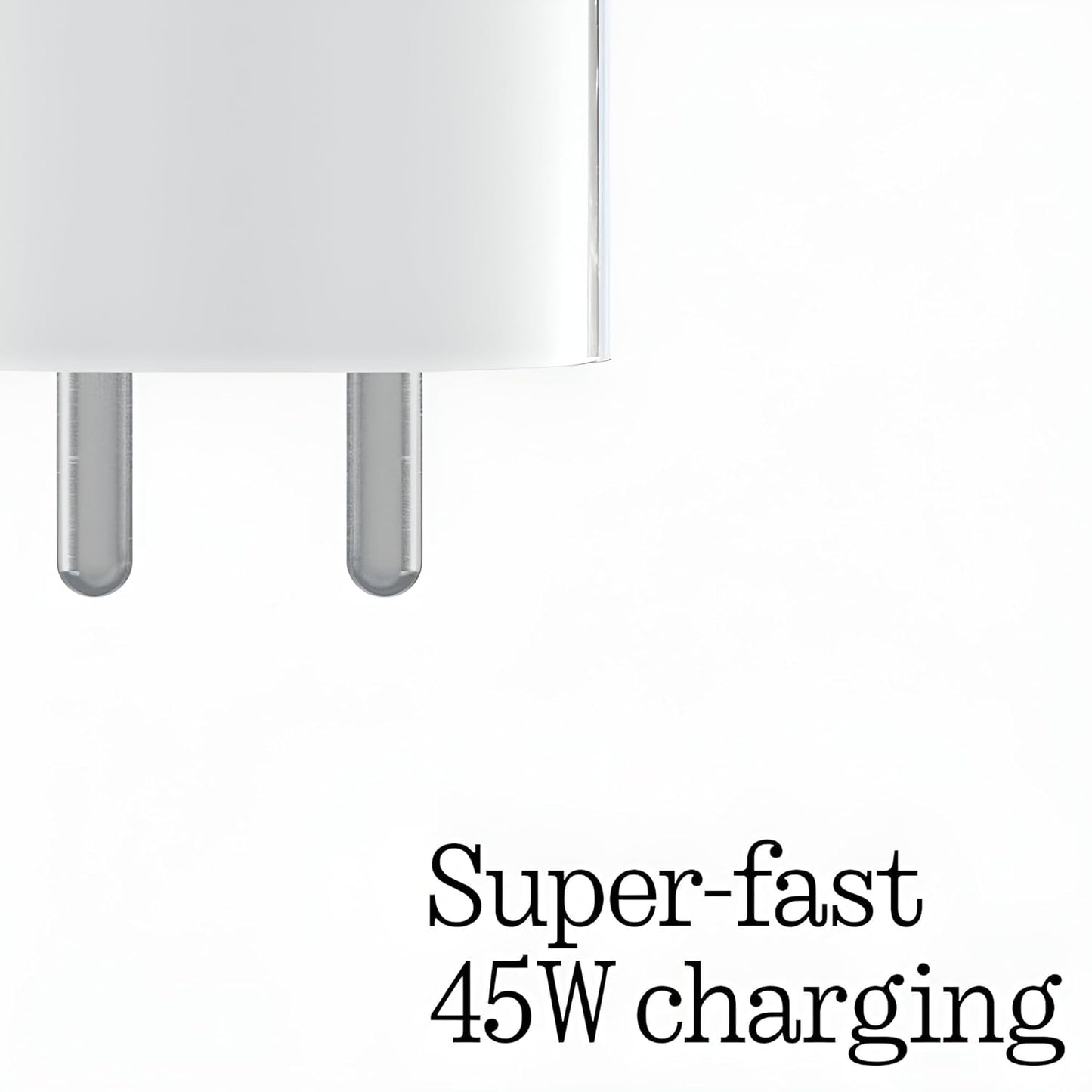 Nothing Phone 45W Type C Fast Charger Adapter for Nothing Phone 2a Plus, Phone 2a, Phone 2, CMF Phone 1, Buds, and Ear Stick – Up to 50W Power USB-C Charger for Mobile, 45W Charging Adapter, White