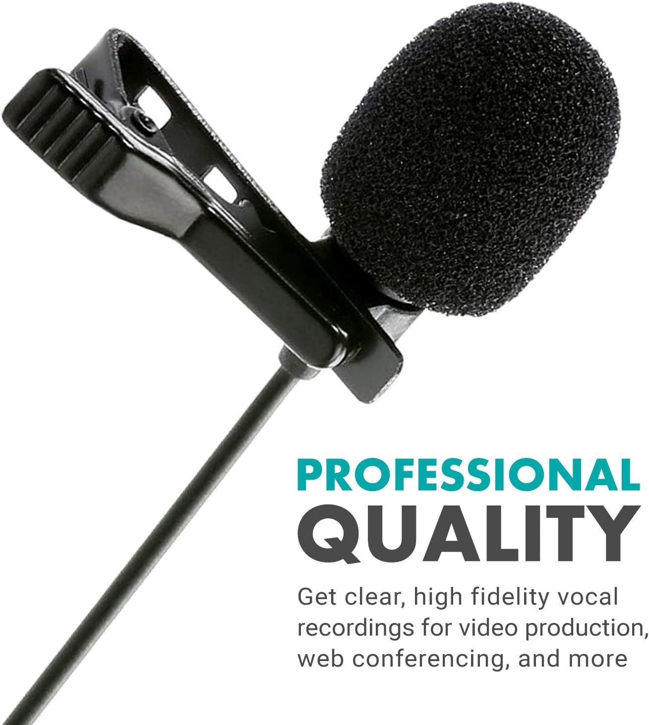 BassDrops M1 USB Lavalier Microphone | Omnidirectional Clip-On Lapel Mic for Laptop, PC & Mac | Ideal for Podcasting, Gaming, Streaming & Desktop Use | 1.5 Meter Cable | Clear Sound for Content Creators!