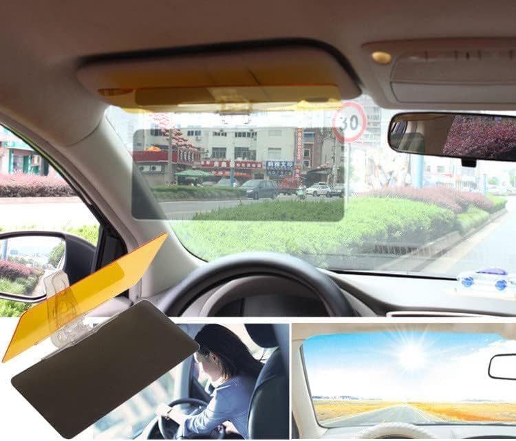 Kanget Car Sun Visor, 2 in 1 Universal Day and Night Anti-Glare Extender, Visor Blocker, Night Vision Anti-Dazzle Windshield Driving Visor for All Cars