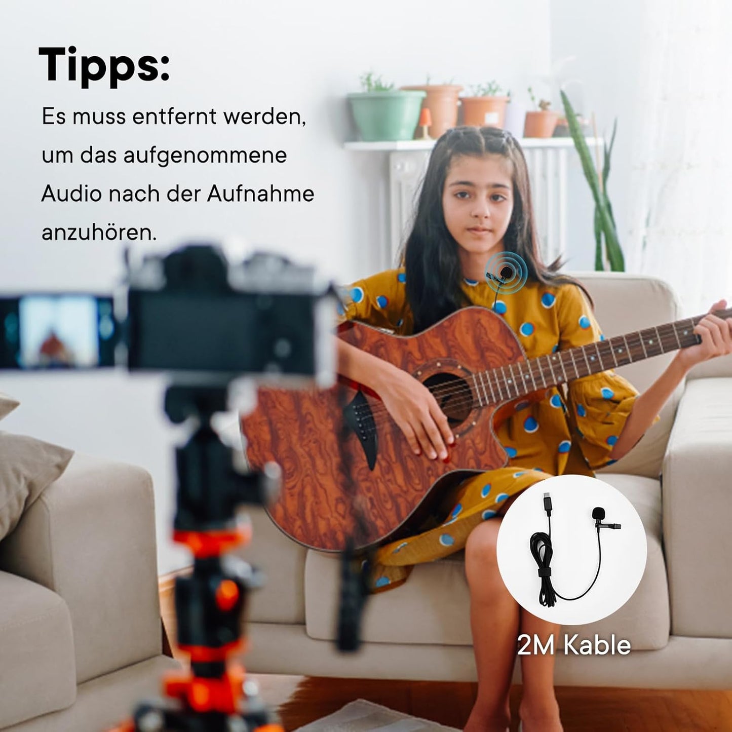 BassDrops Lavalier Collar Mic with USB Type-C | Professional Clip-On Lapel Microphone | Omni-Directional Condenser Mic with Noise Reduction | Perfect for Video Recording, YouTube, Vlogging & Interviews on Android | 1.5 Meter Cable!