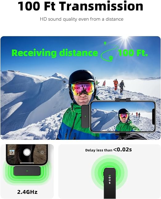 Kanget [2 in 1 Pack Wireless Lavalier Microphones for iPhone, iPad - Crystal Clear Sound Quality for Recording, Live Streaming, YouTube, Facebook, Instagram etc.