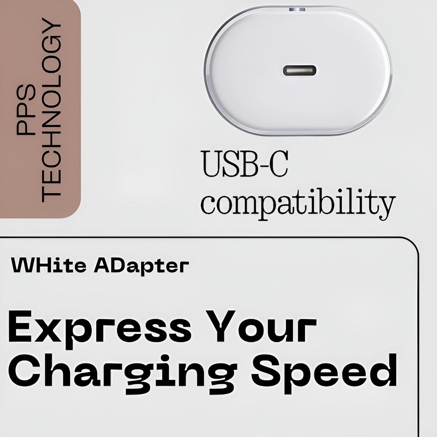 Nothing Phone 45W Type C Fast Charger Adapter for Nothing Phone 2a Plus, Phone 2a, Phone 2, CMF Phone 1, Buds, and Ear Stick – Up to 50W Power USB-C Charger for Mobile, 45W Charging Adapter, White