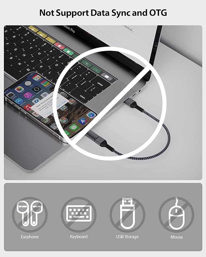 Kanget Type C Female to Lightning Male Adapter, Compatible with All iOS Devices (iOS 13 or Above)