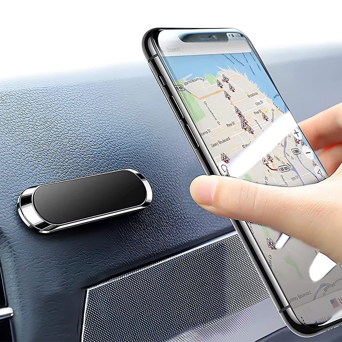Universal Magnetic Car Mount Holder Stand for Dashboard/Home & Table Compatible with All Smart Phones and Mobiles with 6X stronger Magnets