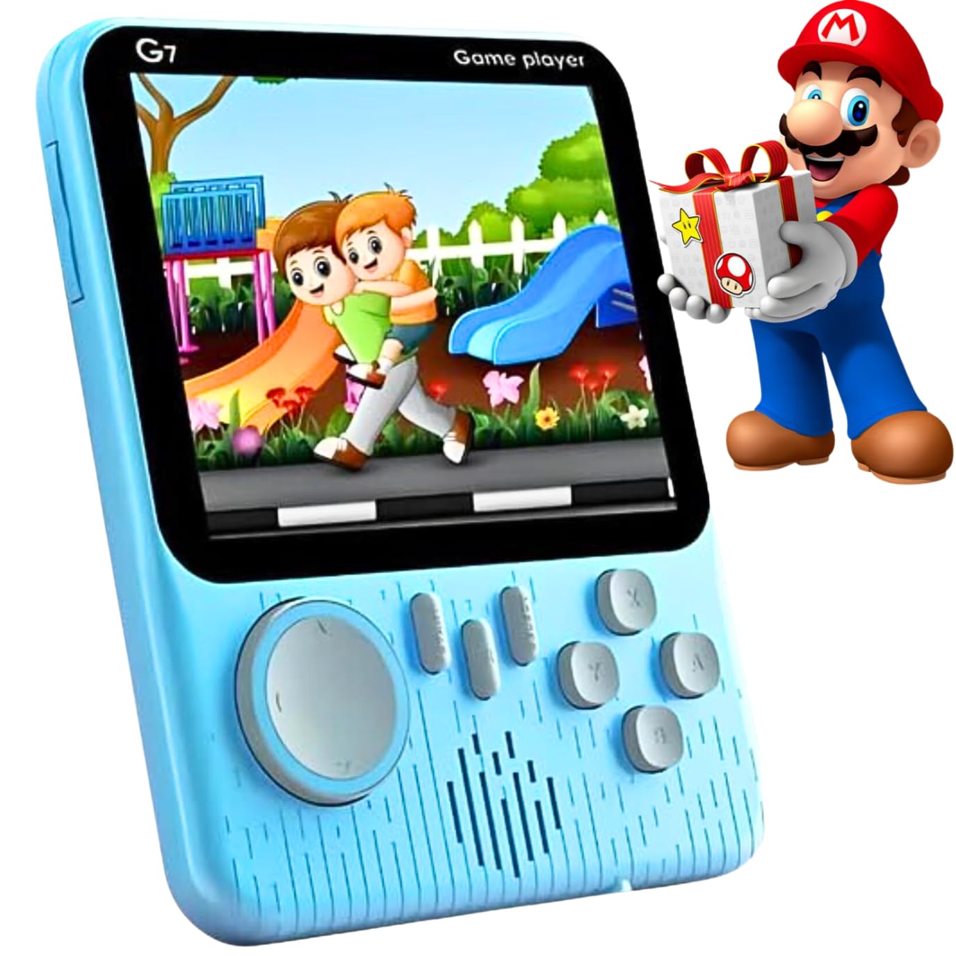 Retro Classic Game Box G7 - 3.5 Inch Screen,666 in1 Games -Handheld Mini Video Game Console for Kids Play on TV - Includes Games Like Contra,Tank,Bomber Man