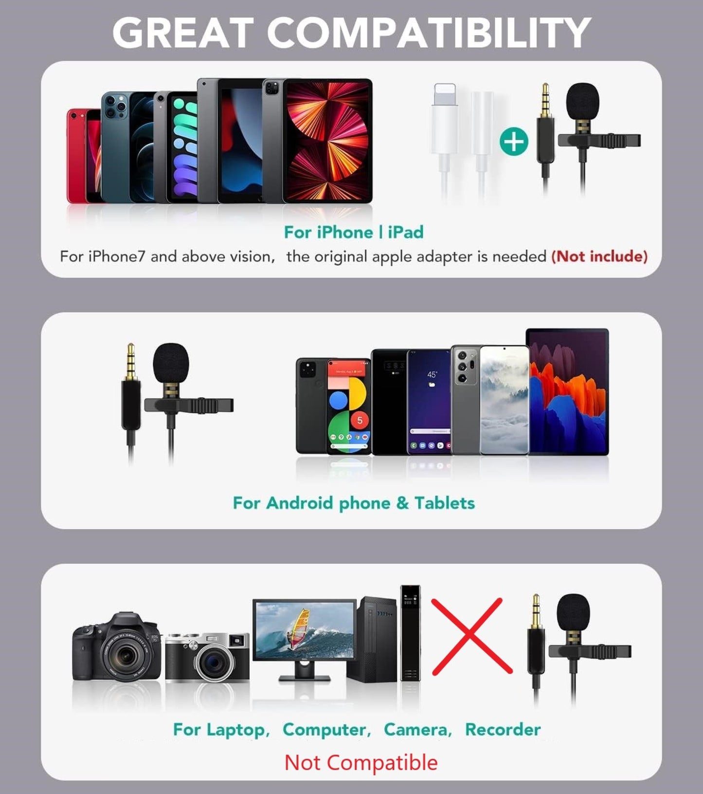 3.5 mm Clip Collar Mic for YouTube, Collar Mike for Voice Recording, Android Smartphones, DSLR Camera, Mike for YouTube (Black)