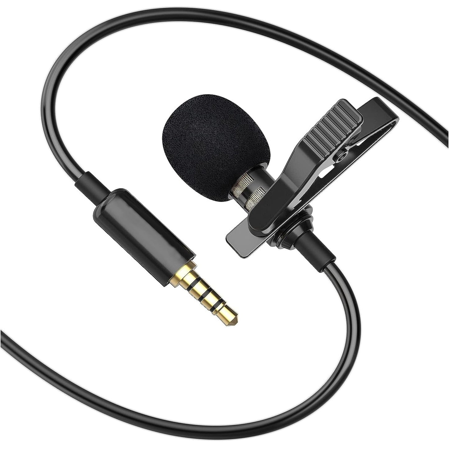 3.5 mm Clip Collar Mic for YouTube, Collar Mike for Voice Recording, Android Smartphones, DSLR Camera, Mike for YouTube (Black)