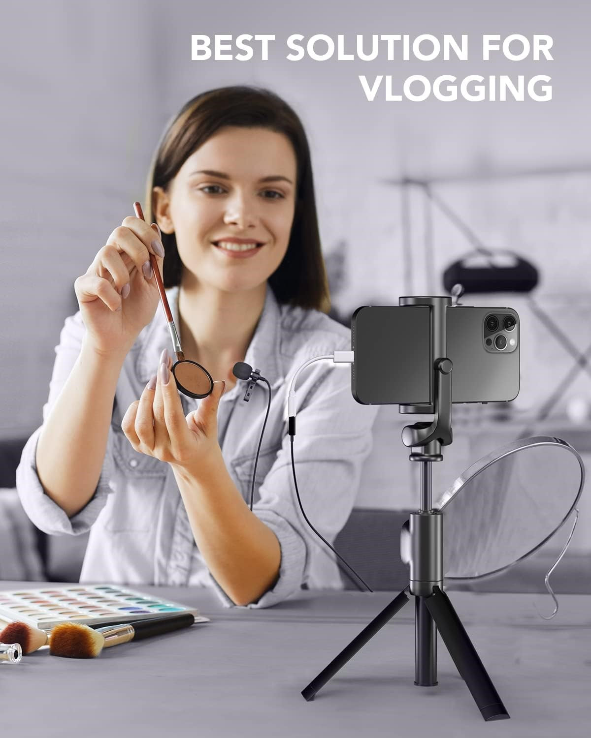 3.5 mm Clip Collar Mic for YouTube, Collar Mike for Voice Recording, Android Smartphones, DSLR Camera, Mike for YouTube (Black)
