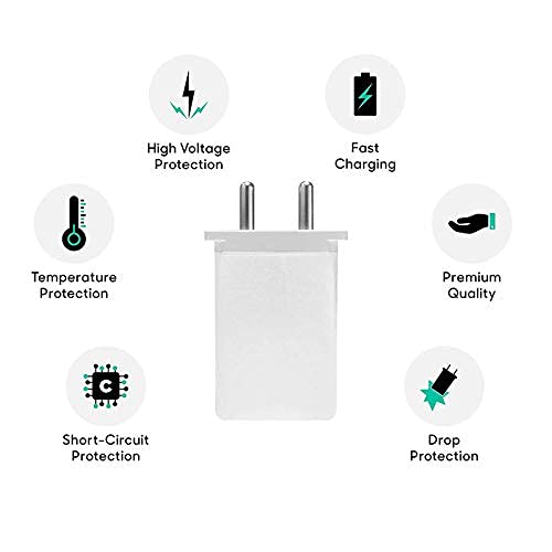 Oppo Ultra Fast Speed 2.4A Charger Like Original Adapter Wall Charger, Mobile Fast Charger, Android USB Charger with 1 Meter Micro USB Charging Data Cable