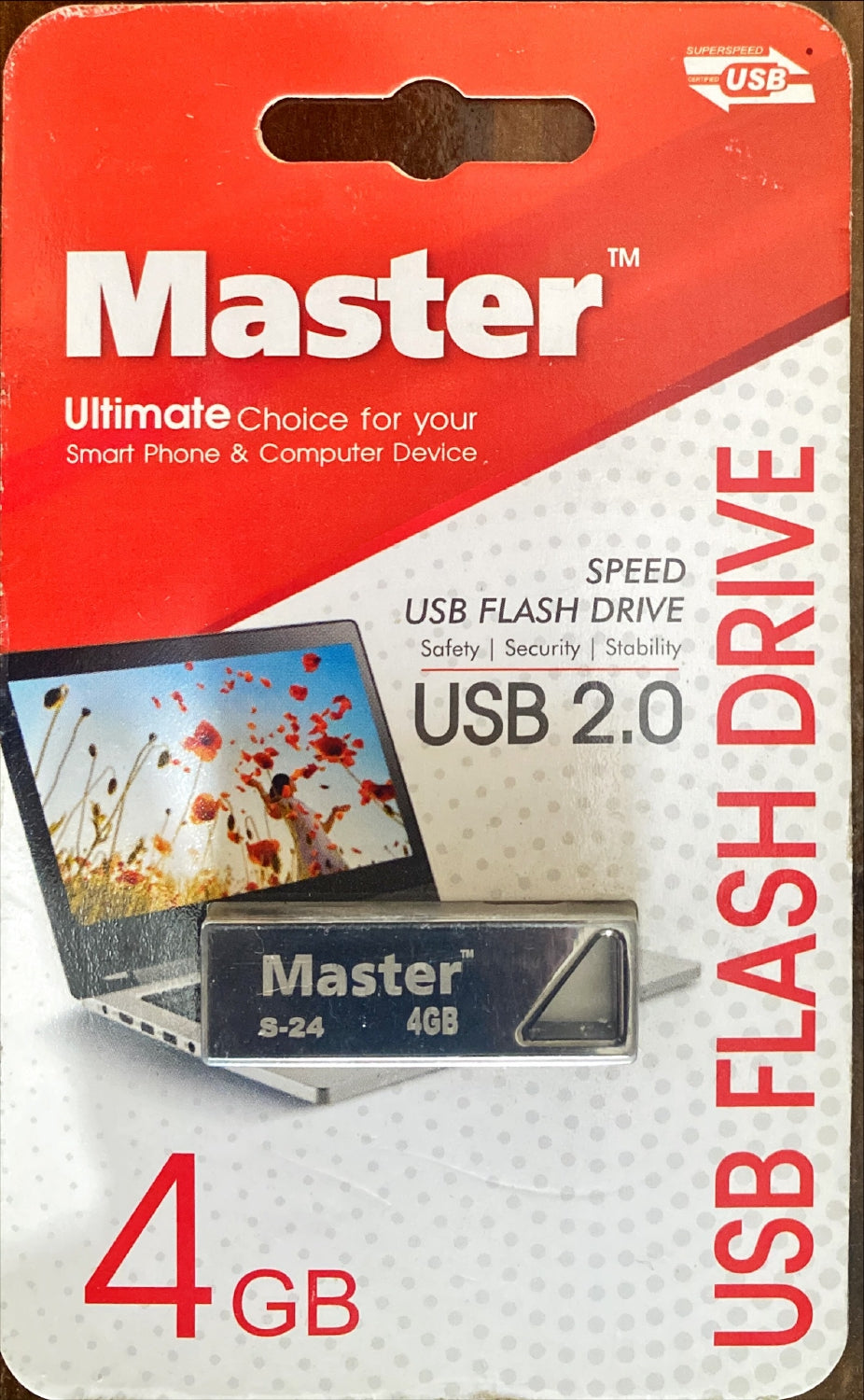 Master USB 2.0 4GB Pendrive – Silver Metal Case, Compatible with Audio Player, Desktop, Gaming Console, Laptop, Mobile, Tablet & Television