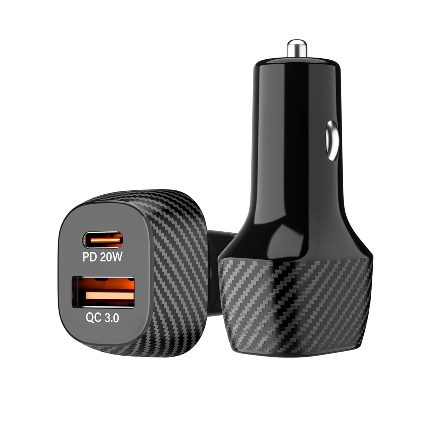 51W Car Charger with Dual Output, 51 Watts Total (31W USB + 20W Type C PD), car charger fast charging Compatible for iPhone and all Android Smartphones and Tabletes ( PD 3.0 and QC 3.0 )