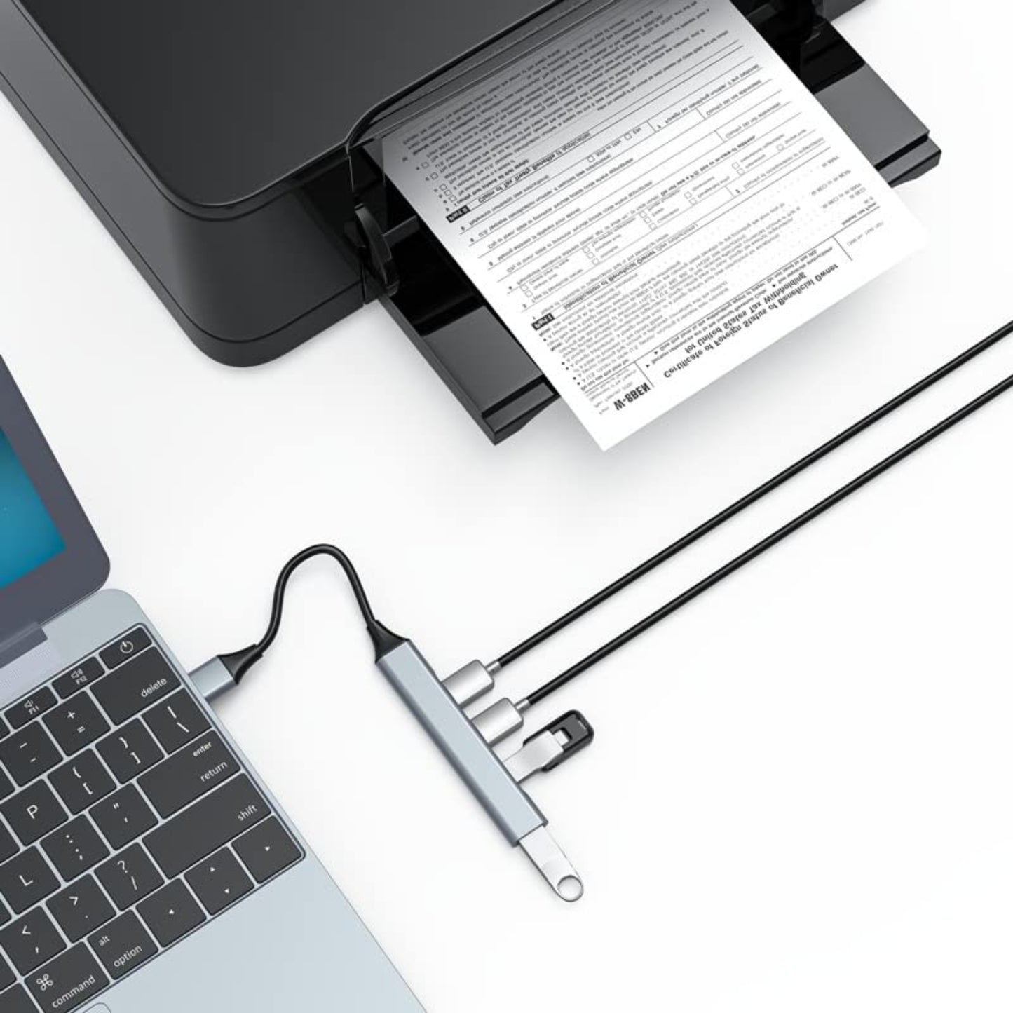 4-Port USB 3.0 Hub with High-Speed Data Transfer | Aluminum Shell Design | Compatible with PC, MacBook, Mac Pro, Mac Mini, iMac, Surface Pro, XPS & More | Sleek Grey Finish