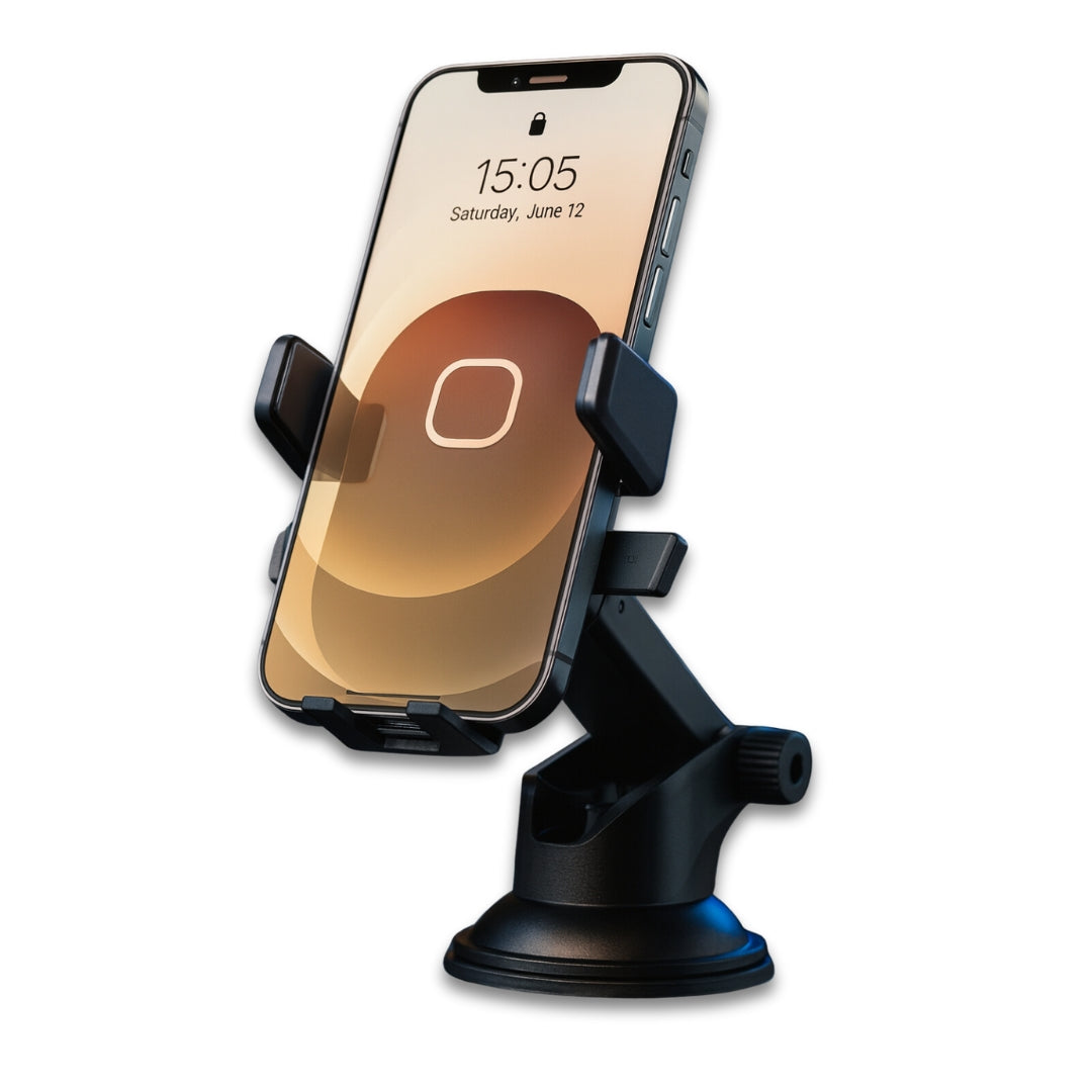 Universal 180° Adjustable Car Phone Holder – Strong Suction & Secure Grip