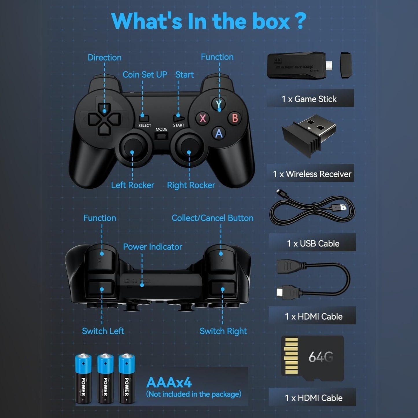 Original 1080p Wireless Retro Gaming Console | Plug & Play Video Game Stick for TV | 2-Player Gaming Set with 9 Emulators | Old School Games for Kids & Adults | HDMI-Compatible Classic Game Console | Fun Family Entertainment | Portable Gaming for All Ages