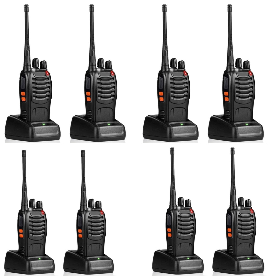 BAOFENG 8-Pack Long Range Walkie Talkies – Rechargeable Two-Way Radios with Charging Base | UHF Handheld Communication Devices for Outdoor, Business & Emergency Use