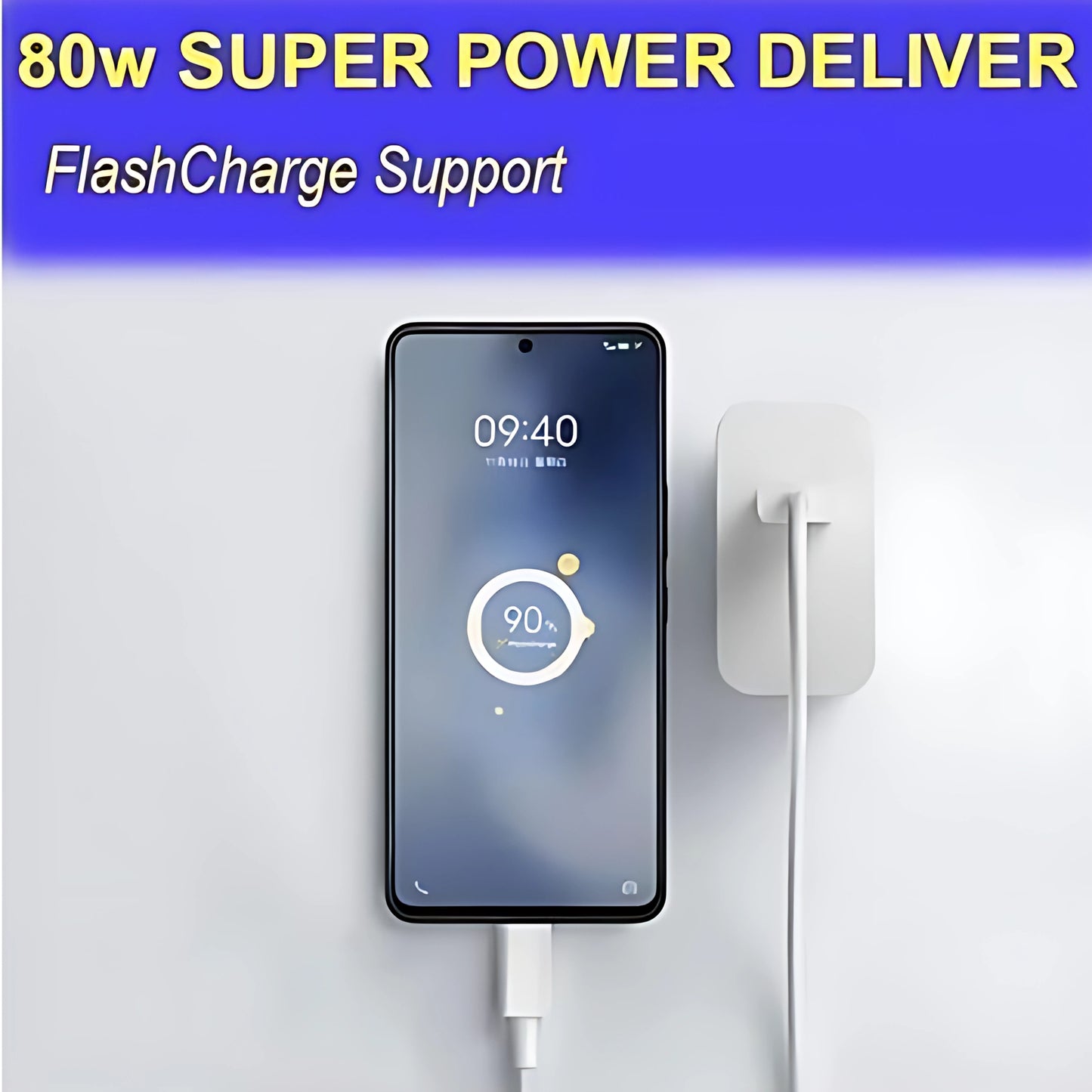 Vivo Original 80W Fast Charging Dock Adapter with USB-C Cable | Compatible with Vivo V27 Pro, V27, V29, V29 Pro, V29e, X90, X90 Pro, X70, X80 Pro, Y27, Y36, Y17S