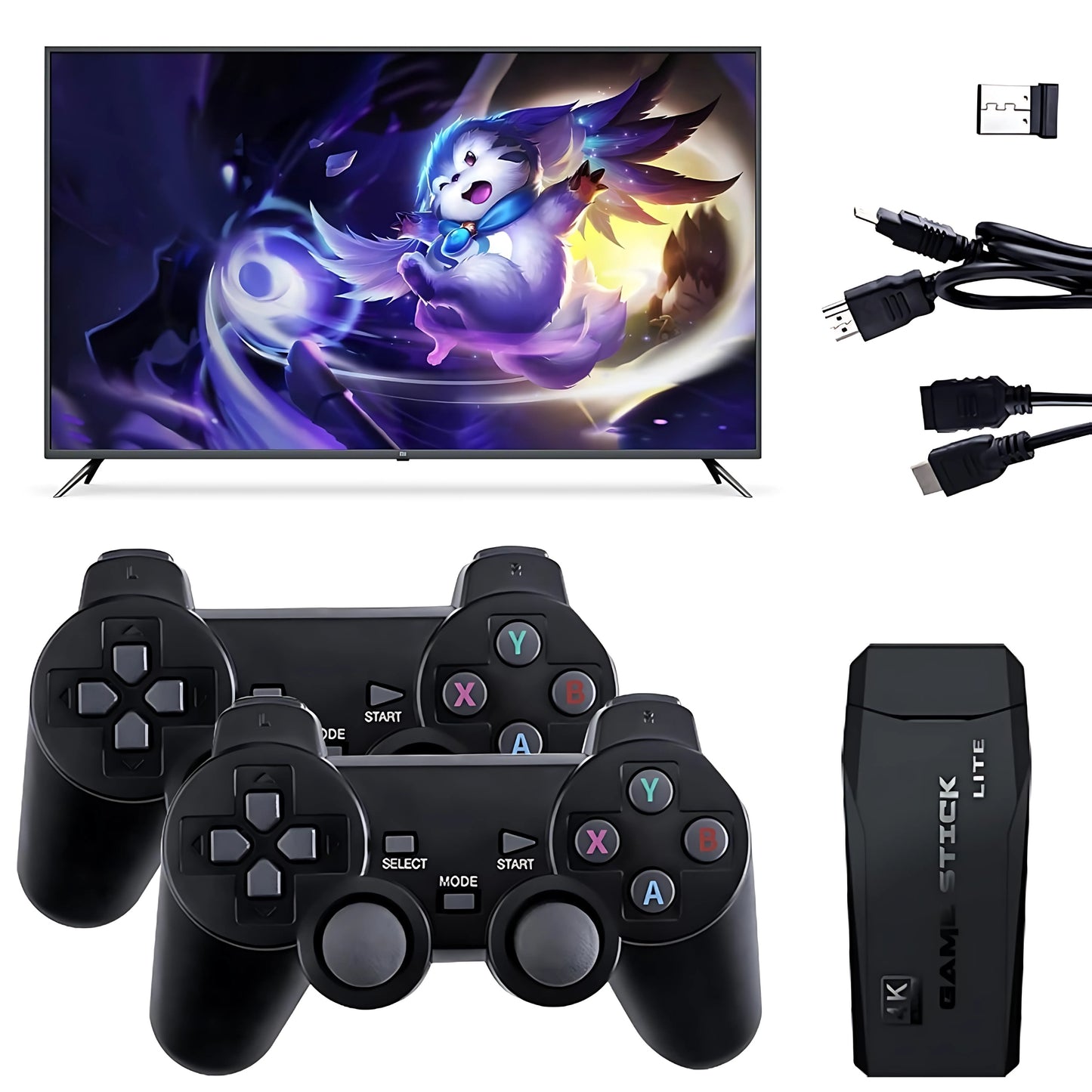 Original 1080p Wireless Retro Gaming Console | Plug & Play Video Game Stick for TV | 2-Player Gaming Set with 9 Emulators | Old School Games for Kids & Adults | HDMI-Compatible Classic Game Console | Fun Family Entertainment | Portable Gaming for All Ages