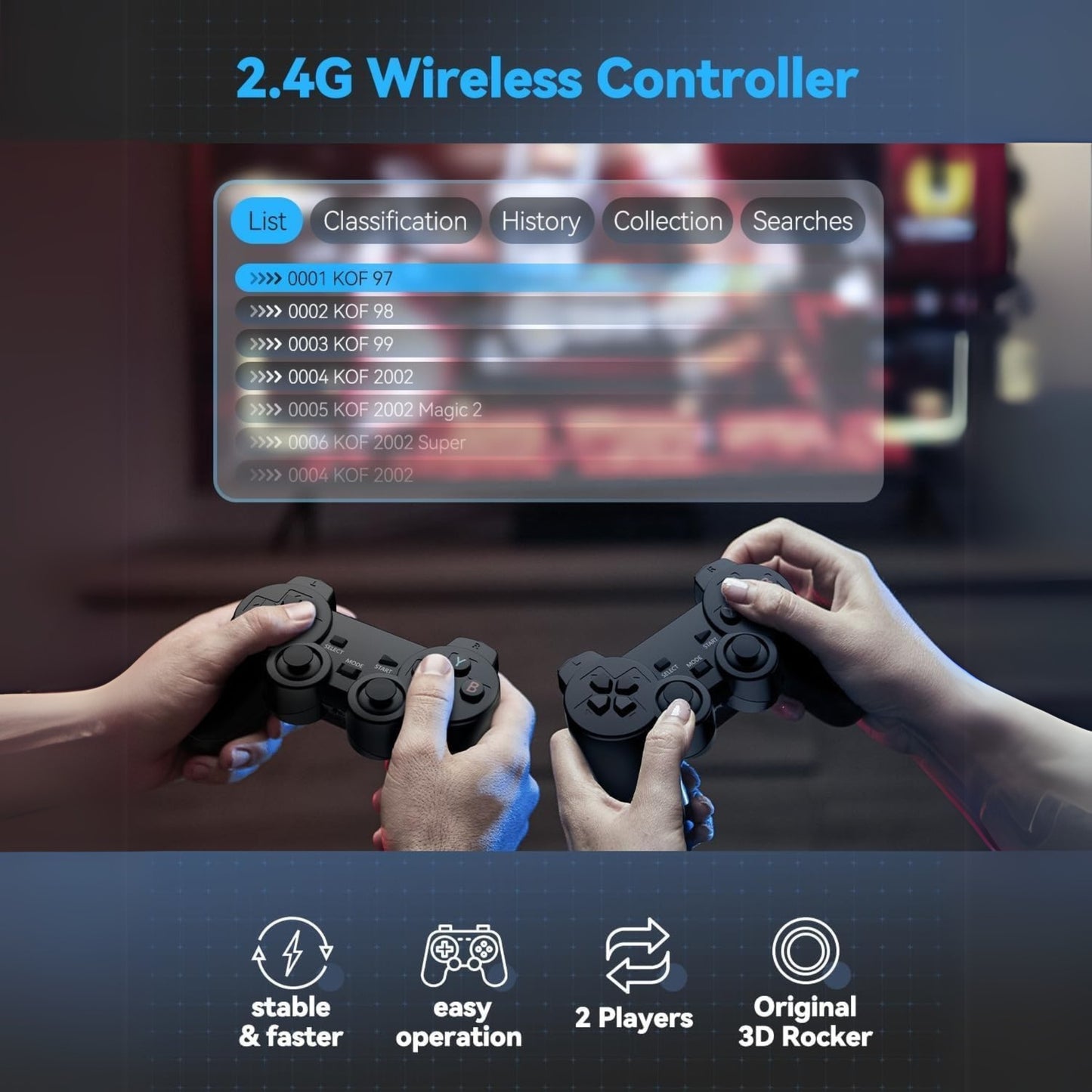 Original 1080p Wireless Retro Gaming Console | Plug & Play Video Game Stick for TV | 2-Player Gaming Set with 9 Emulators | Old School Games for Kids & Adults | HDMI-Compatible Classic Game Console | Fun Family Entertainment | Portable Gaming for All Ages