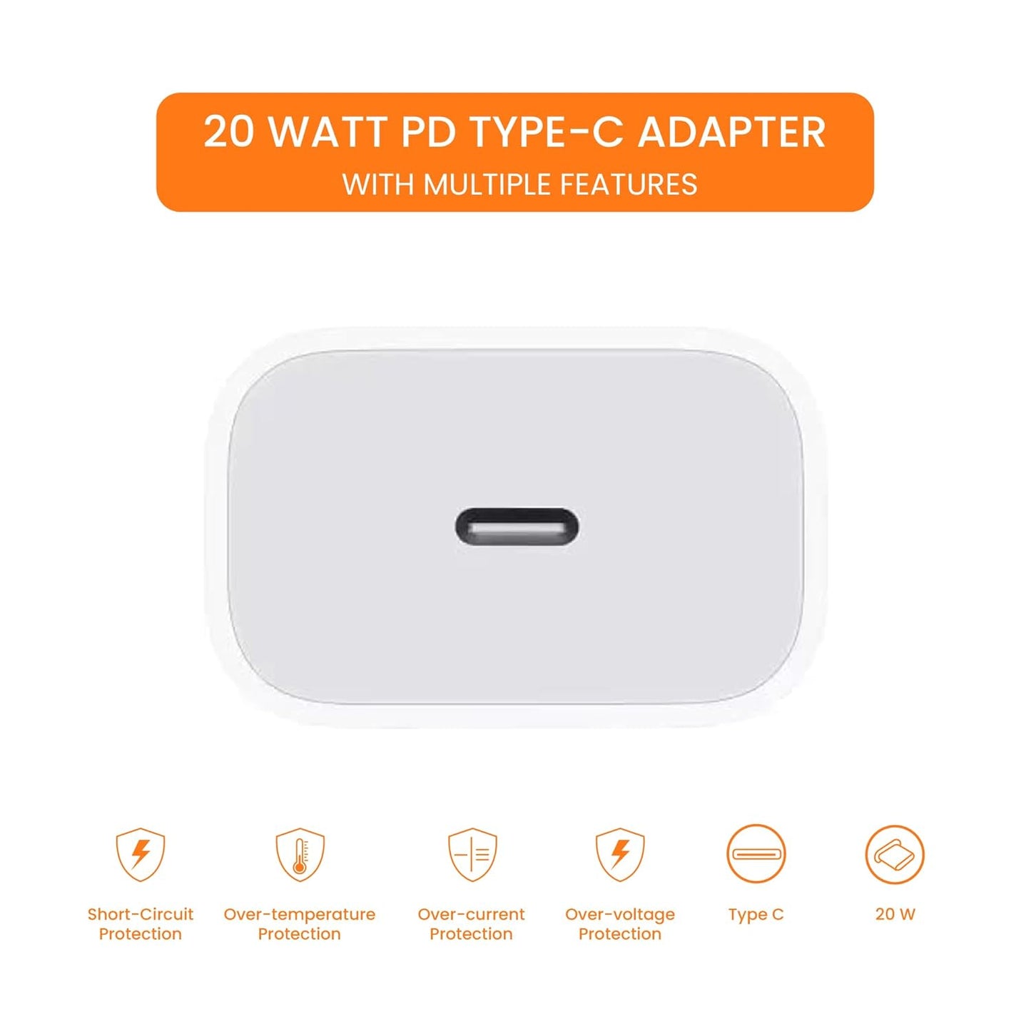 iPhone Original 20W Charger Type C Fast Charging Adapter for iPhone 12 / 13 / 14 / 14 Pro / 14 Pro Max