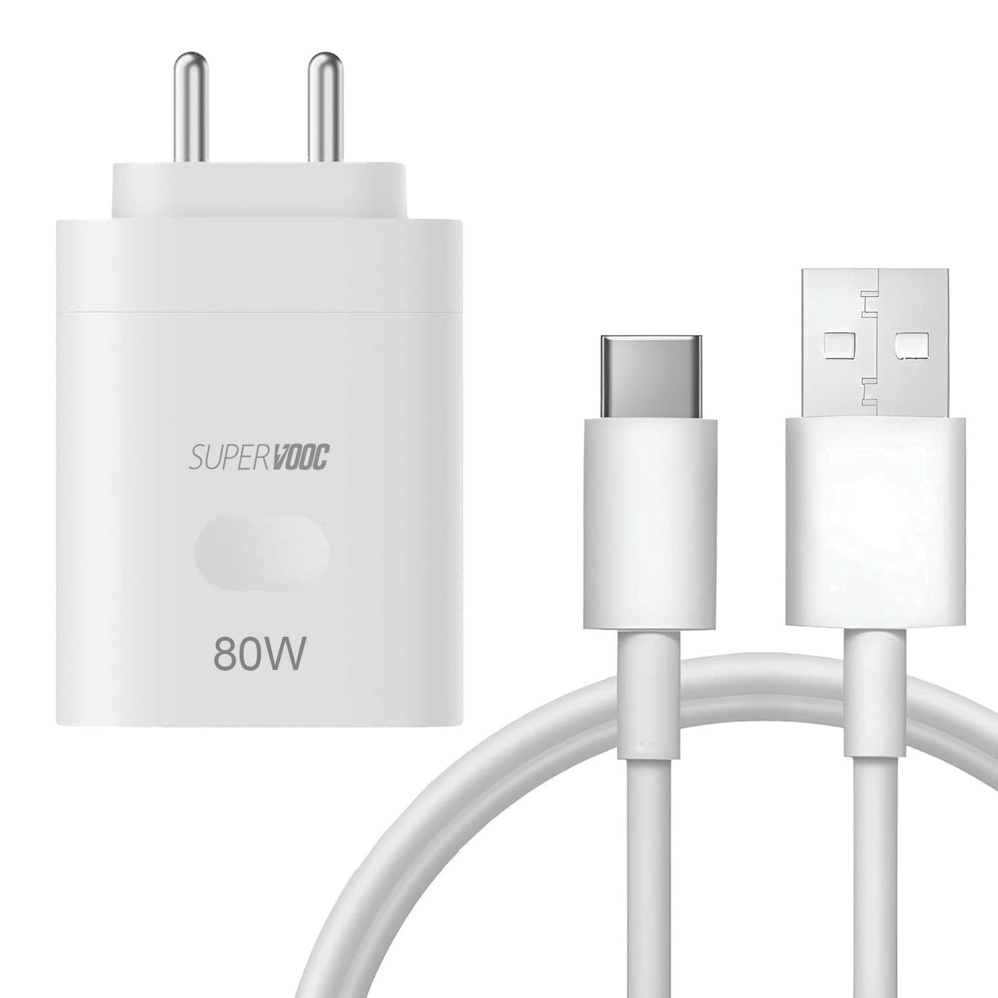 OPPO Original SuperVOOC 80W Fast Charging Power Adapter with Cable – Ultra-Fast Charger for Smartphones