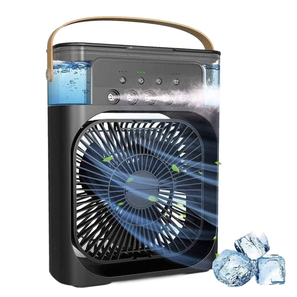 Portable Air Conditioners Fan, Evaporative Air Cooler With 7 Colors Light 3 Wind Speeds Portable Cooling Fan Small Personal Air Conditioner For Bedroom Office Camping Review