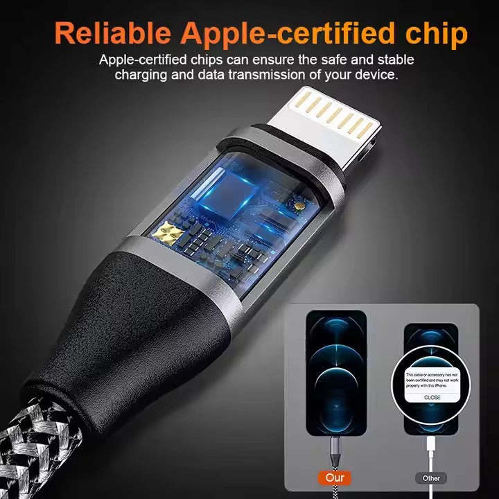 Type C to Lightning MFI Certified 20W Fast charging Nylon Braided USB C Cable for Lightning Devices