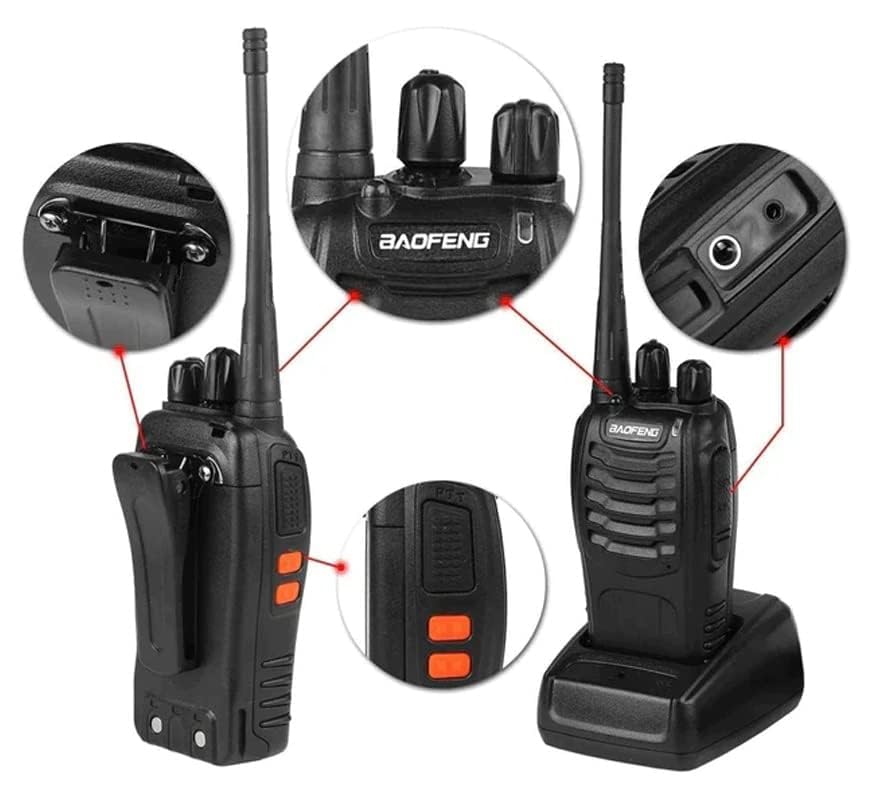 BAOFENG 4 Pack Long Range Walkie Talkies β Rechargeable Two-Way Radios with Charging Base β UHF Handheld Communication Devices