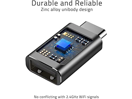 Type C to USB Adapter, Thunderbolt 3 to USB Female Adapter OTG for MacBook Pro, Air, Surface, Go and More Type-C Devices (Pack of 2)