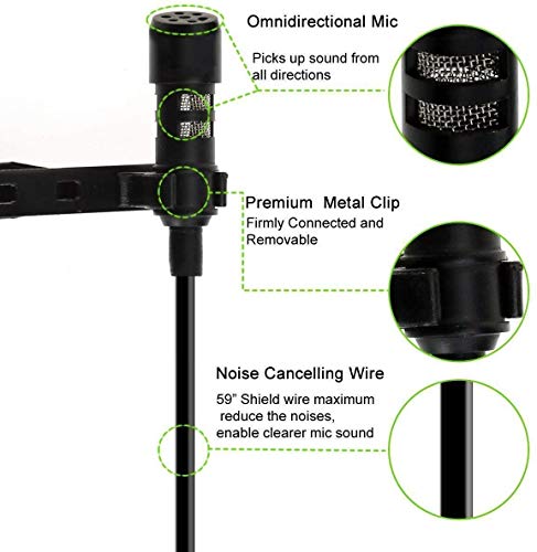 Kanget 3.5mm Clip Collar Mic for YouTube, Collar Mike for Voice Recording, Lapel Mic Mobile, Pc, Laptop, Android Smartphones, DSLR Camera, mic kit for Phone Jack Earphone Type Mike for YouTube