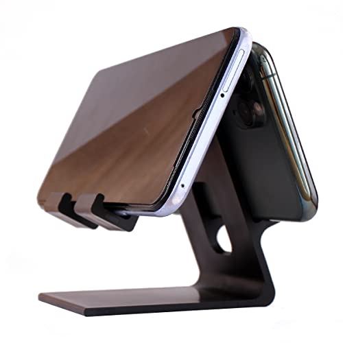 Kanget 2 in 1 Smart Phone Stand Multi Angle, iPhone Stand: Desktop Stand Holder Dock for All Smartphones and Tablets of Any Size (Black) (Double Hold)
