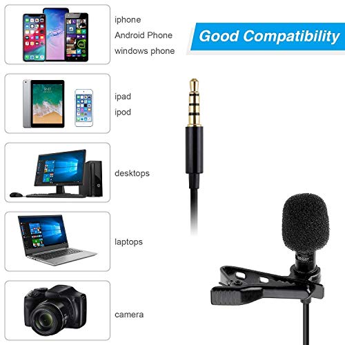 Kanget 3.5mm Clip Collar Mic for YouTube, Collar Mike for Voice Recording, Lapel Mic Mobile, Pc, Laptop, Android Smartphones, DSLR Camera, mic kit for Phone Jack Earphone Type Mike for YouTube