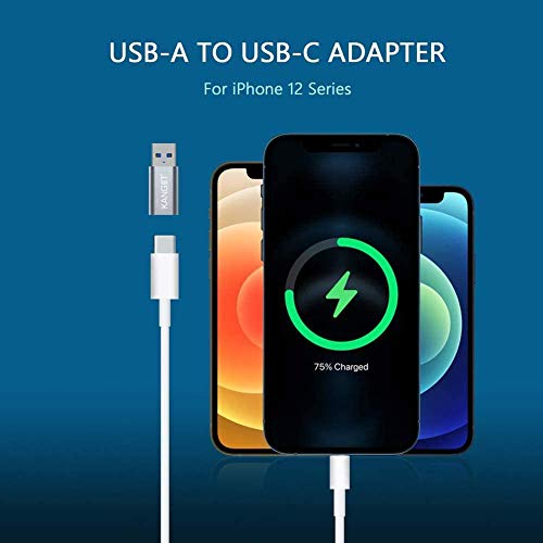 Kanget USB Type C Female to USB A Male OTG Adaptor Compatible for iPhone 11 12 Mini Pro Max, Airpods, iPad, Samsung Galaxy Note 10 S20 Plus(Type-C Female to USB-A Male)