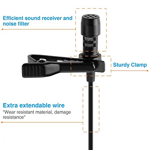 Kanget 3.5mm Clip Collar Mic for YouTube, Collar Mike for Voice Recording, Lapel Mic Mobile, Pc, Laptop, Android Smartphones, DSLR Camera, mic kit for Phone Jack Earphone Type Mike for YouTube