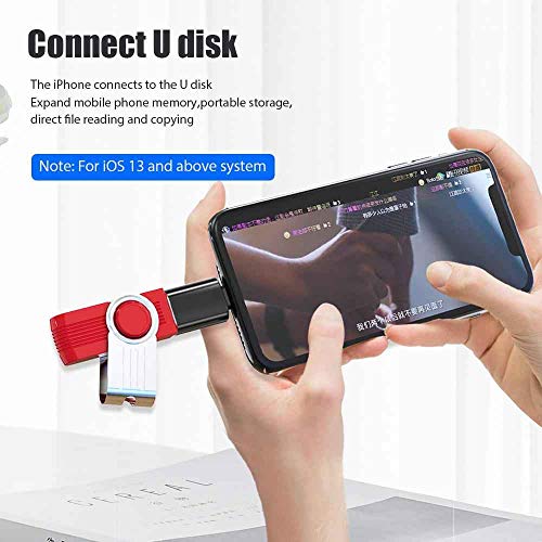 Kanget USB OTG for iPhone/iPad, Compatible with iOS 13 and Later, USB Female Support Connect USB Flash Drive, Keyboard, Mouse, Suitable for Home Office
