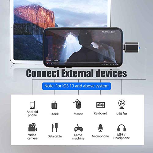 Kanget USB OTG for iPhone/iPad, Compatible with iOS 13 and Later, USB Female Support Connect USB Flash Drive, Keyboard, Mouse, Suitable for Home Office