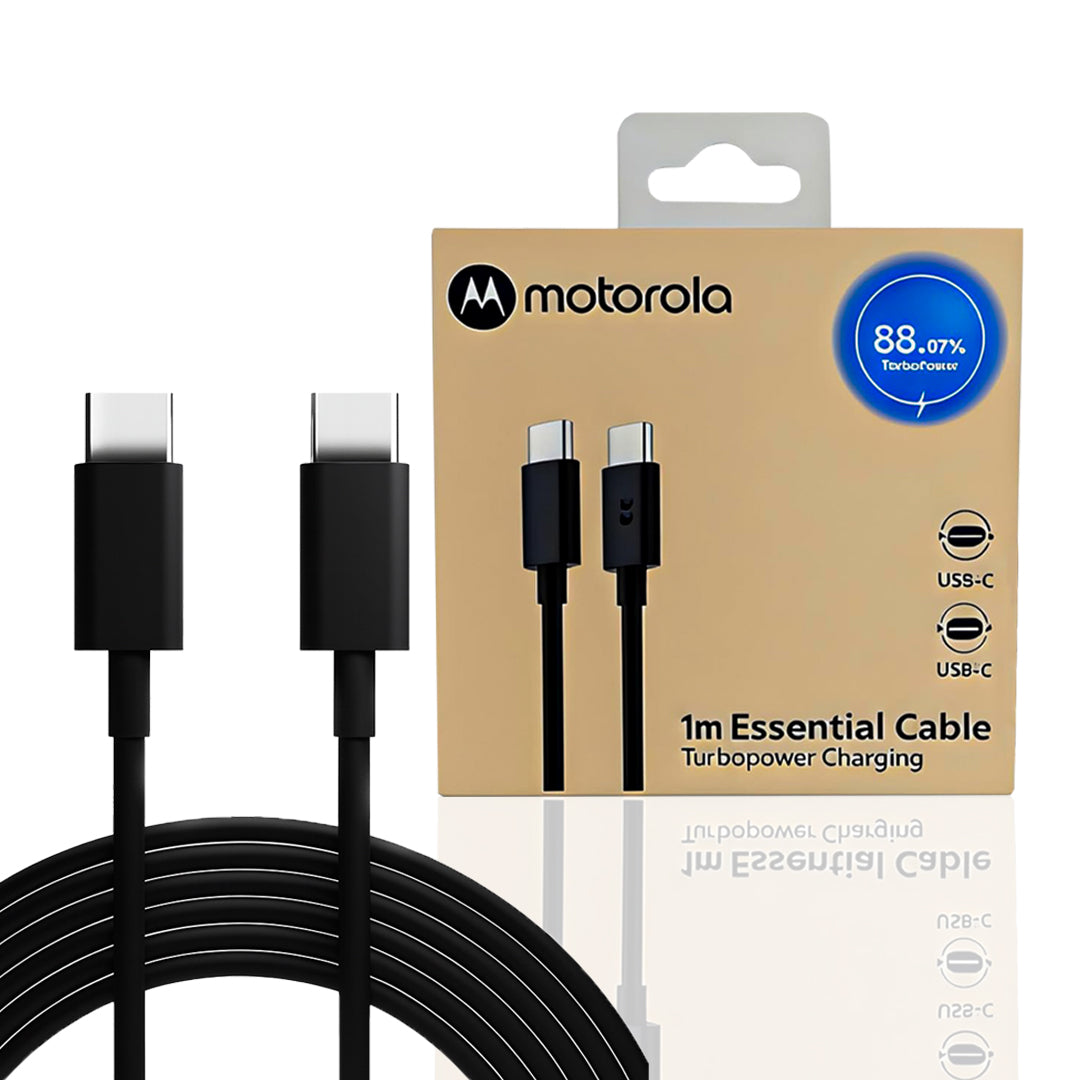 Motorola original 68W TurboPower USB-C to USB-C cable 1m black packaging front