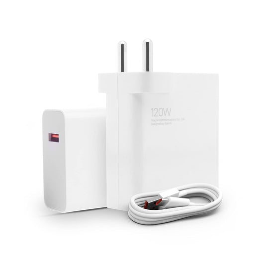 Mi Xiaomi Original 120W HyperCharge Adapter with 6A Type-C Cable | Ultra-Fast Charging for Mobiles, Laptops & MacBook | 20 Safety Protections | Universal Compatibility – White