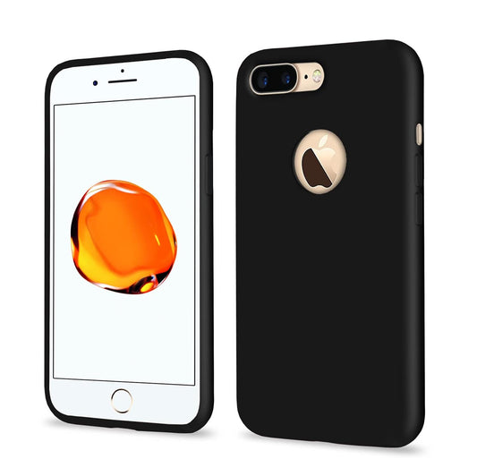 Back Cover | Full Camera Protection | Super Soft Silicone | Raised Edges | Bumper Case for iPhone 7 Plus / 8 Plus (Black)
