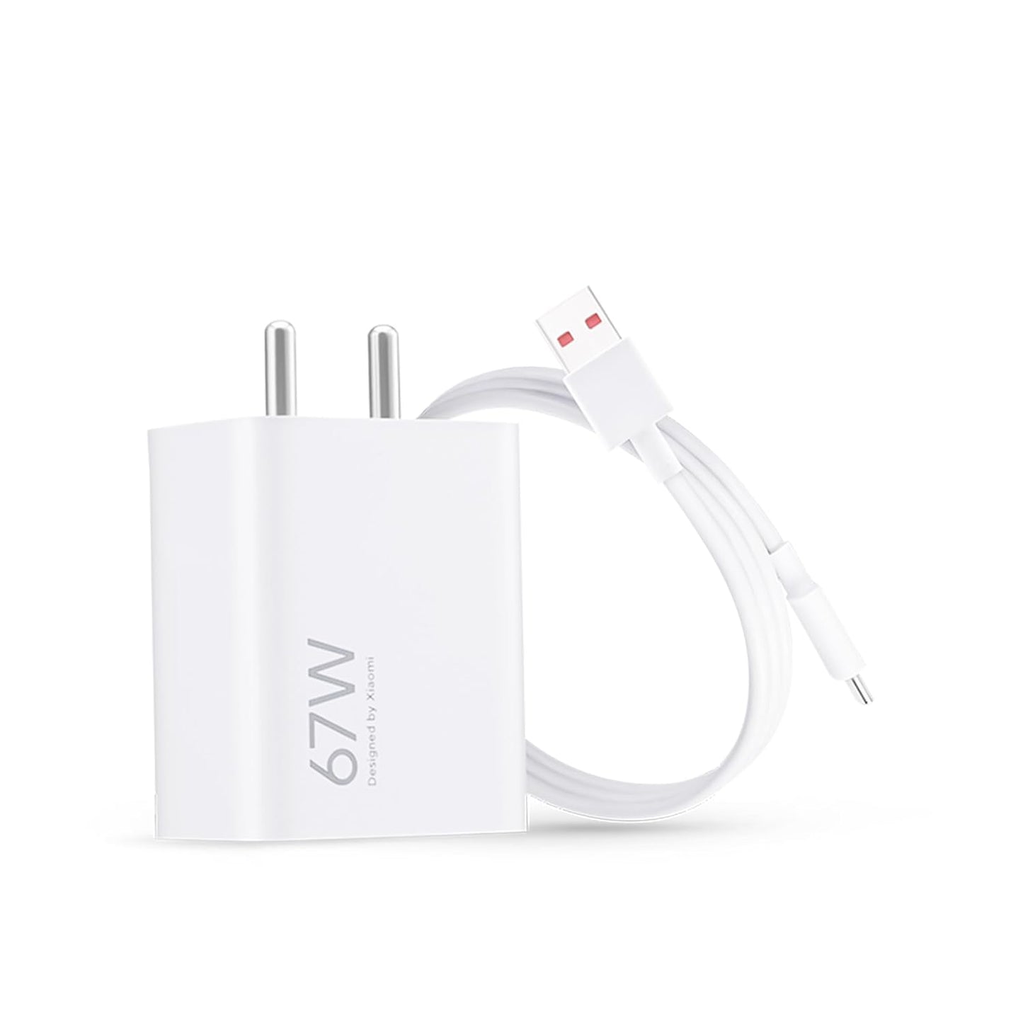 Xiaomi 67W Fast Charger Combo with USB-C 6A Cable | QC 3.0 Rapid Charging for Mobiles, Laptops & Power Banks – White