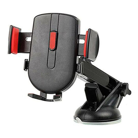 Universal 360° Rotating Car Phone Holder with Strong Suction Cup, Adjustable Arm, and One-Touch Lock – Dashboard & Windshield Mount for Smartphones